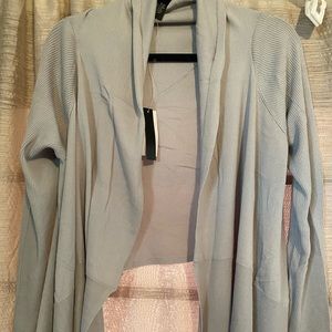 Gray cardigan, short back , long front